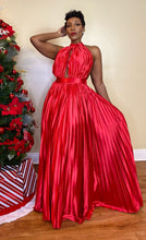 Load image into Gallery viewer, SATIN PLEATED MAXI DRESS