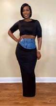 Load image into Gallery viewer, RUCHED DENIM SKIRT SET