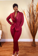 Load image into Gallery viewer, CLOSING DEALS BLAZER JUMPSUIT (BURGUNDY)