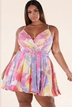 Load image into Gallery viewer, Bonnie Tie-Dye Mini Dress (Plus)