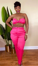Load image into Gallery viewer, 3 PC BOSS BABE PANTS SET "FUSCHIA"