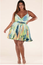 Load image into Gallery viewer, Bonnie Tie-Dye Mini Dress (Plus)