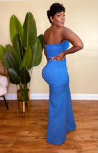 Load image into Gallery viewer, OFF TO PARADISE PANTS SET (DENIM BLUE)