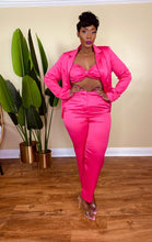 Load image into Gallery viewer, 3 PC BOSS BABE PANTS SET "FUSCHIA"