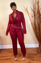 Load image into Gallery viewer, CLOSING DEALS BLAZER JUMPSUIT (BURGUNDY)