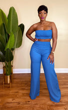 Load image into Gallery viewer, OFF TO PARADISE PANTS SET (DENIM BLUE)