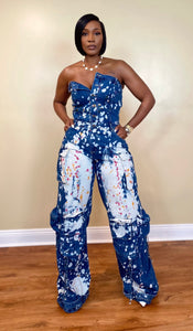 COLORBURST DENIM JUMPSUIT