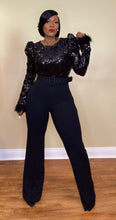 Load image into Gallery viewer, &quot;SO SOPHISTICATED&quot; SEQUIN JUMPSUIT (BLACK)
