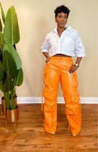 Load image into Gallery viewer, HIGH QUALITY LEATHER PANTS (ORANGE)

