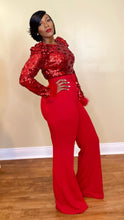 Load image into Gallery viewer, &quot;SO SOPHISTICATED&quot; SEQUIN JUMPSUIT (RED)
