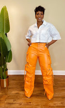 Load image into Gallery viewer, HIGH QUALITY LEATHER PANTS (ORANGE)
