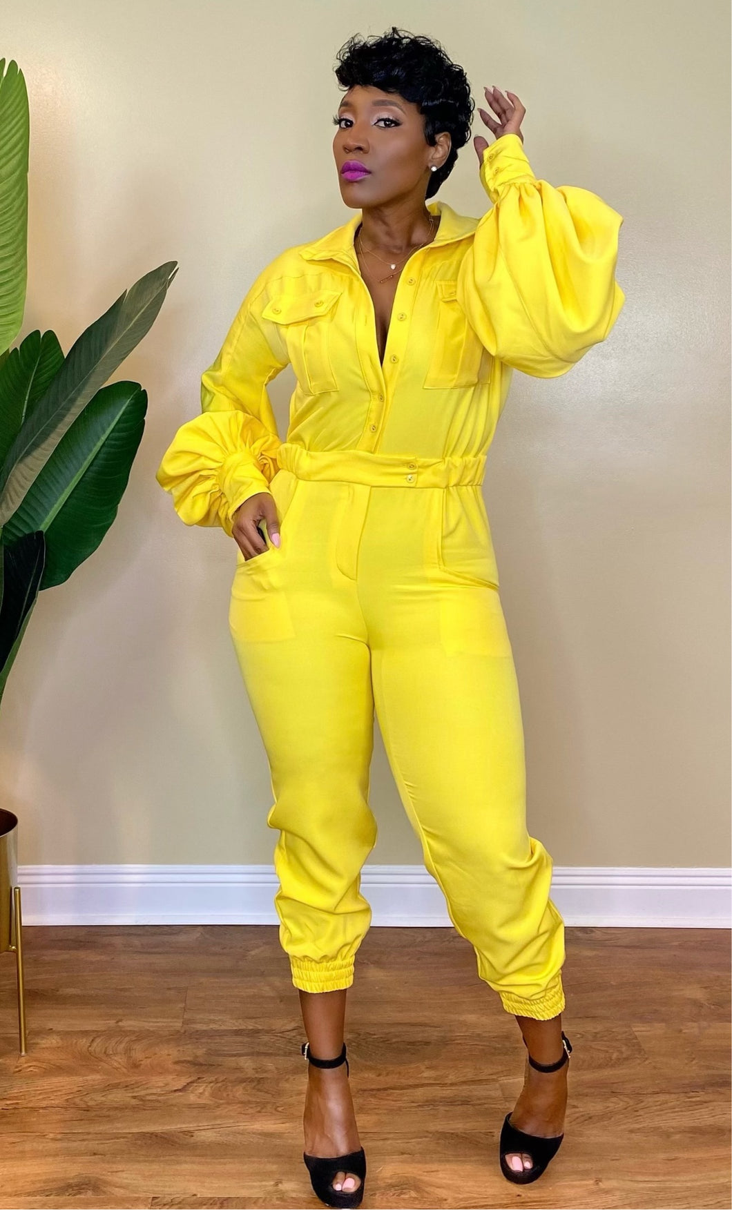 ABOVE STATUS YELLOW JUMPSUIT – Sugar N Spice