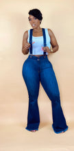Load image into Gallery viewer, SUSPENDER FLARE DENIM JEANS
