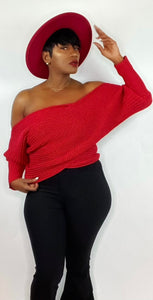 Red Wrap Sweater
