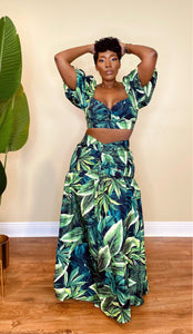 Tropical Palms Skirt Set