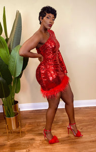 GLITZ AND GLAM DRESS (RED)