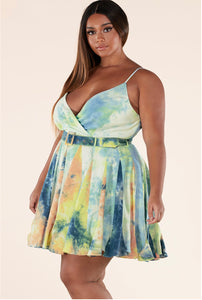 Bonnie Tie-Dye Mini Dress (Plus)