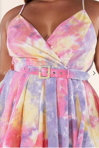 Bonnie Tie-Dye Mini Dress (Plus)