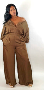 Classy Girl Jumpsuit (Brown)