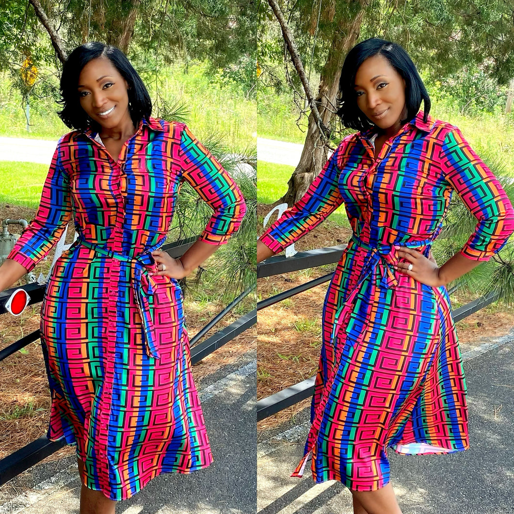 In Living Color Shirt Dress