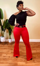 Load image into Gallery viewer, RED WIDE LEG JEANS
